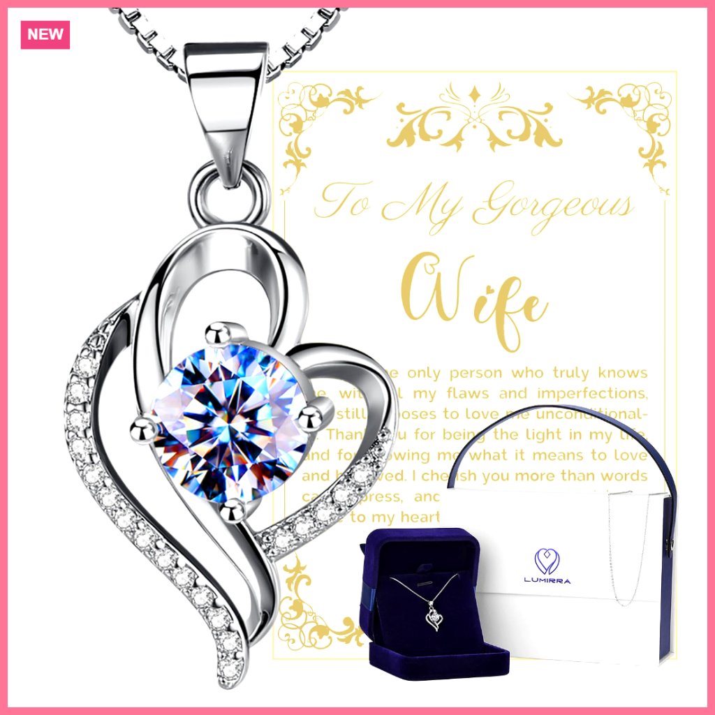 1 Carat Moissanite Pendant Necklace In 925 Sterling Silver With 2 Chains